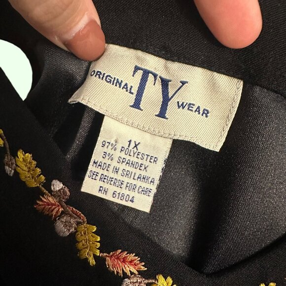 Vintage 90's black embroidered sleeveless velour midi/maxi dress Womens Large - Picture 2 of 8